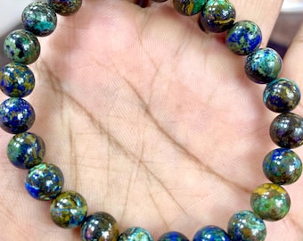 Natural Azurite Bracelet: Handmade Healing Crystal Jewelry