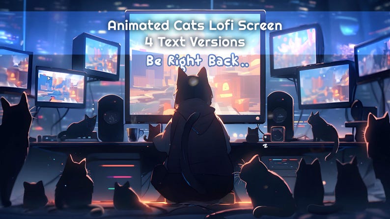 Gaming Rabbit Lo Fi Animated Cats Lofi Twitch Screen: Gaming Desk Scene (MP4) - Etsy
