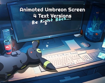 Umbreon Animated Lofi Twitch Stream Screens (MP4)