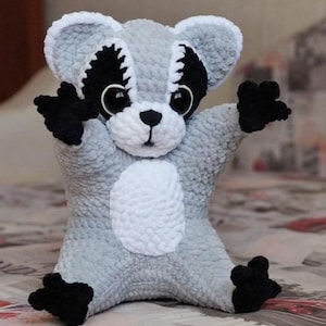Raccoon Crochet Pattern – Cute Forest Animal Amigurumi PDF – Easy Crochet Toy Tutorial in English – Woodland Plushie DIY Pattern