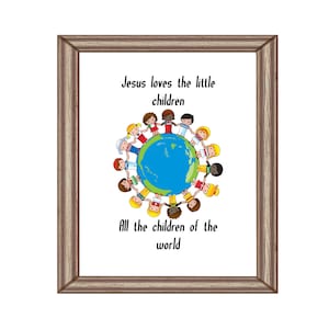 Jesus Loves the Little Children Instant Download Art Printable  Church Nursery