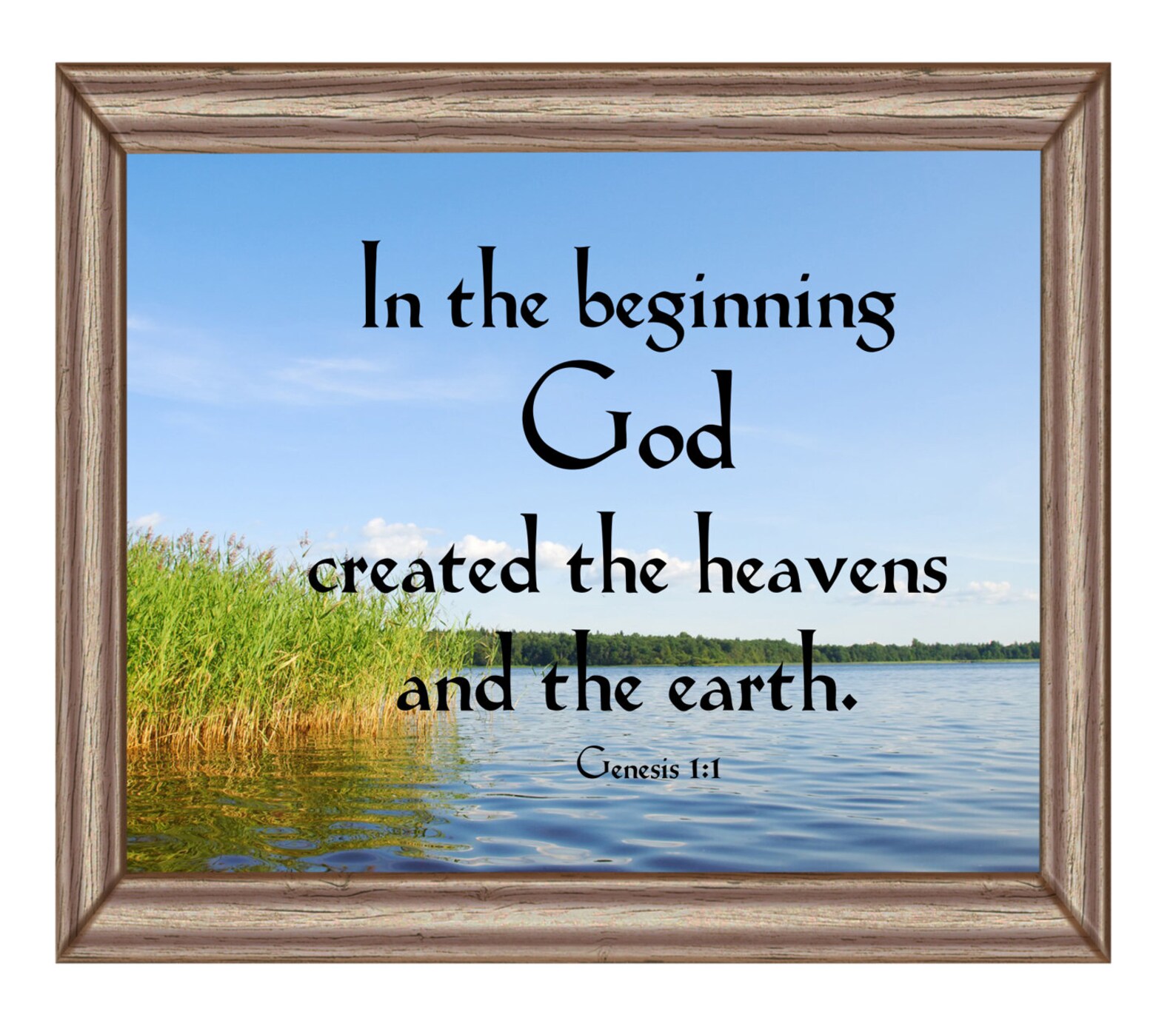 Bible Art Print Genesis 1-1 in the Beginning God Instant Download Art ...