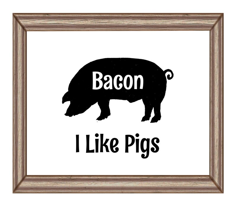 Printable Wall Art Bacon Like Pigs Digital Download Black ...