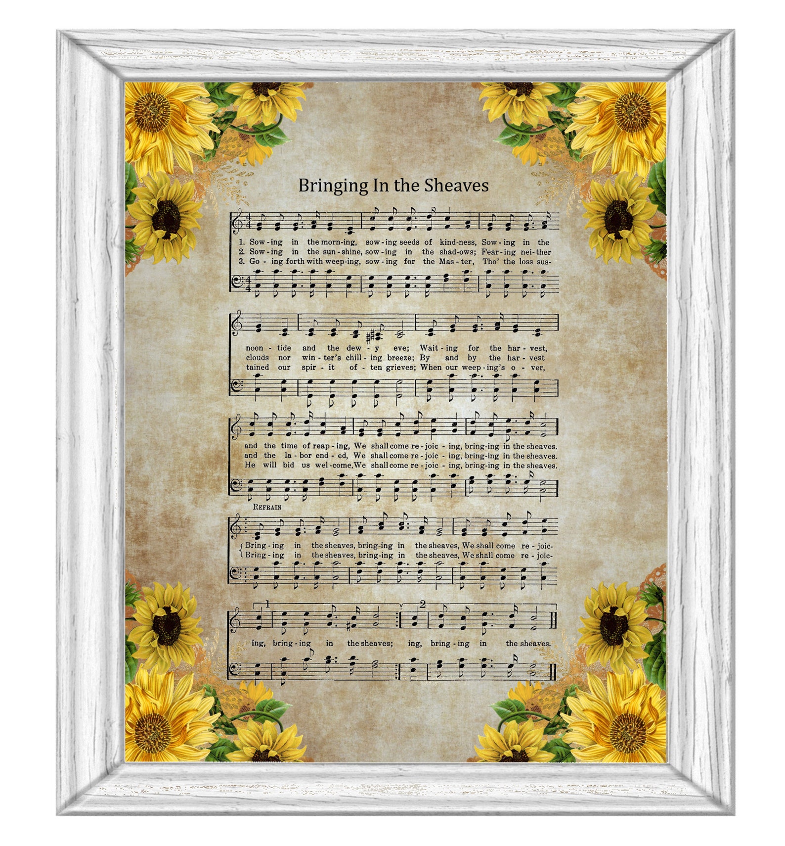 Bringing in the Sheaves Christian Hymn Printable Lyrics Etsy