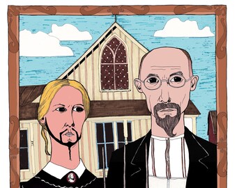 American Gothic with Beards - 8x10 print