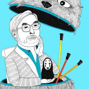 Hayao Miyazaki of Studio Ghibli  - 8x10 print