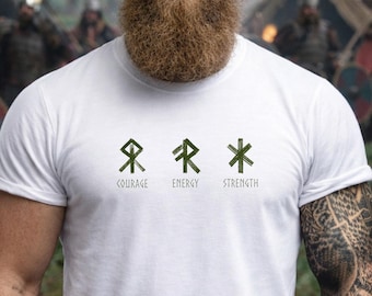 Viking Runes T-Shirt | Norse Courage, Energy, Strength