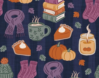 Fall Leaves Cozy Times Scrub Hat: Several Styles in Buttery Soft Stretchy Fabric