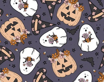 Rad Ghost Scrub Hat in Fun Fall Design with Ghost