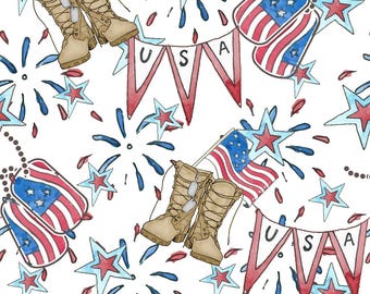 Patriotic Military Scrub Hat in Various Styles