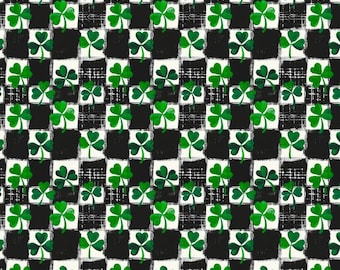 Checkered Clover St Patty Scrub Hat - Nurse Hat