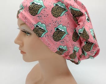 Neutral Retro Doodle Scrub Hat in Various Styles