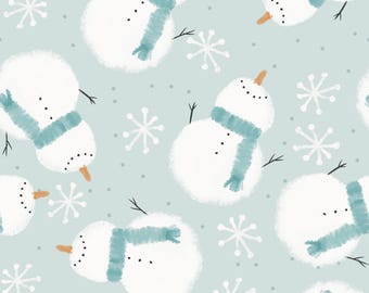 Light Blue-Green Snowman Scrub Hat: Several Styles in Buttery Soft Stretchy Fabric