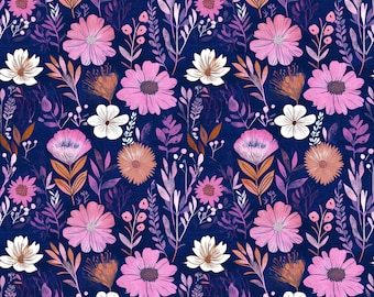 Spring Blue Floral Scrub Hat in Multiple Styles