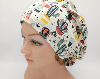 Cream Southwest Cactus Scrub Hat - Boho Style