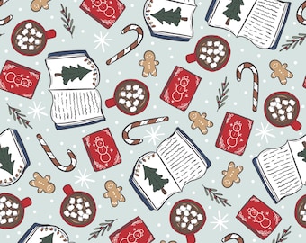 Christmas Book Lovers Scrub Hat: Euro Style Nurse Hat