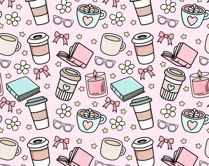 Featured listing image: Pink Book Lovers Latte Scrub Hat: Euro Style Nurse Hat