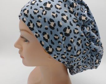Scrub Hat - Nurse Hat -  Blue Leopard  Patterns