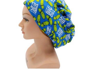 Big Dill Scrub Hat - Nurse Hat - Big dill -blue