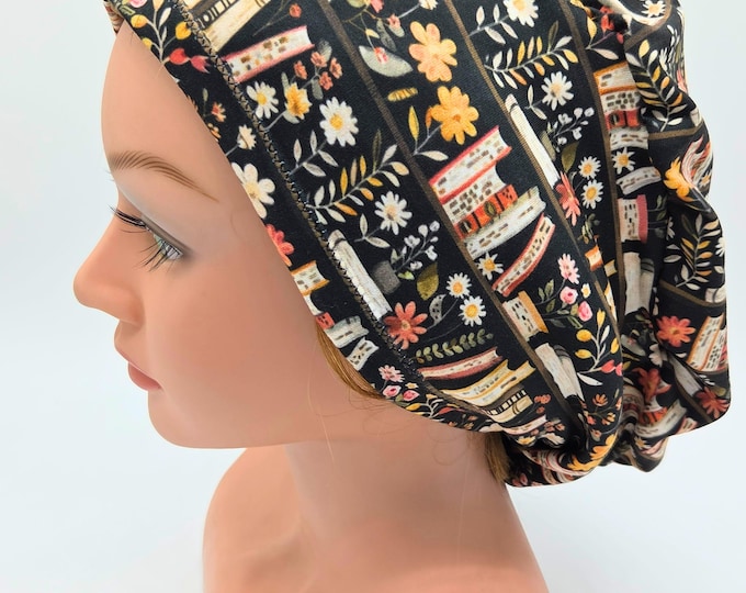 Featured listing image: Book Lovers Coffee Scrub Hat: Euro Style Nurse Hat