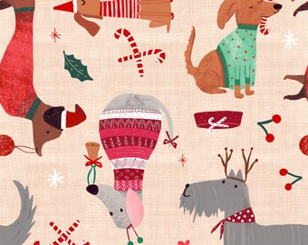 Christmas Dog and Sweaters Scrub Hat: Several Styles in Buttery Soft Stretchy Fabric