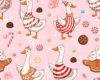 Christmas Peppermint Candy Goose Scrub Hat: Several Styles in Buttery Soft Stretchy Fabric