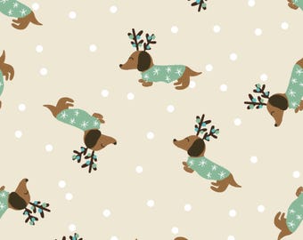 Puppy Dachshund Dog Scrub Hat: Christmas Seasonal Scrub Hat