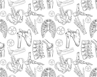 Xray Tech Scrub Hat - Skull Cap - Nurse Hat - Skeleton - Stay Rad