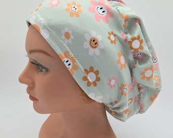 Scrub Hat - Nurse Hat - Retro floral