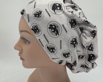 Black Cat Scrub Hat