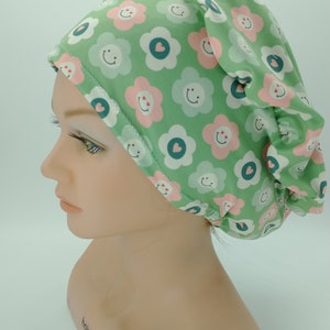 Scrub Hat Nurse Hat Retro floral image 1