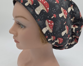 Winter Mushroom Scrub Hat - Buttery Soft in Various Styles