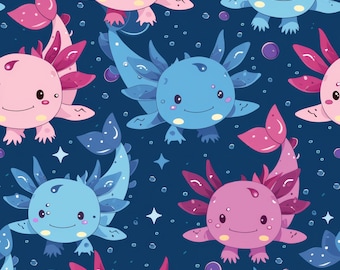 Bright Colorful Axolotl Scrub Hat