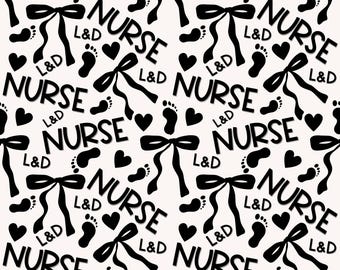 Labor Delivery Scrub Hat, Euro Nurse Hat, Purple  Leopard, NICU, Baby Feet, Nurse and Professional Healthcare Scrub Hat