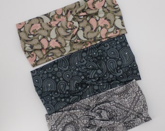 Basic Twisted Headband - Paisley