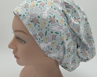 Whimsical Easter Bunny Rabbit Scrub Hat : Multiple Styles