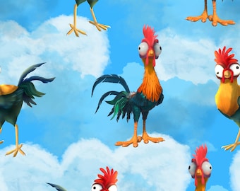 Island Rooster Scrub Hat - Bright Tropical Chicken Print