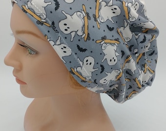 Rad Ghost Scrub Hat in Fun Fall Design with Ghost