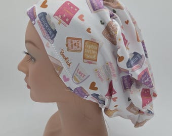 Book Lovers  Spring Design Scrub Hat