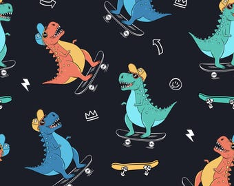 Dino Euro Scrub Hat -Skateboard Slouch Nurse Hat - Dinosaurs - Dino