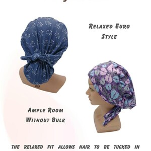 Sea Life Turtle Euro Scrub Hat, Water Color Neutral Scrub Hat image 7