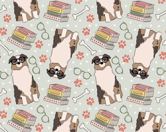 Dog Paw Scrub Hat, Mans Best Friend Euro Scrub hat, Books Ponytail