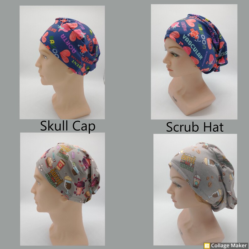 Scrub Hat Nurse Hat Retro floral image 2