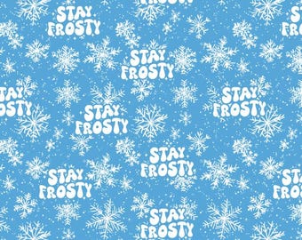 Christmas Stay Frosty Scrub Hat: Several Styles in Buttery Soft Stretchy Fabric