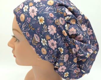 Spring Blue Floral Scrub Hat in Multiple Styles