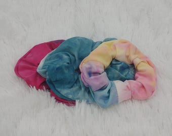 Scrunchie Hair Ties, Tie Dyed Hair Accessories Spa Day Scrunchie in Multiple Colors Gift for Her Comfy Party Favor