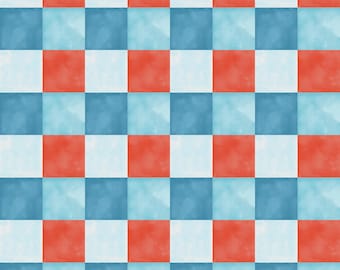 Summer Patriotic Checkered Scrub Hat: Blue, Red