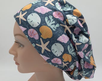 Colorful Seashell Scrub Hat in Multiple Styles
