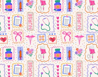 Nurse Doodle Design Scrub Hat - RN