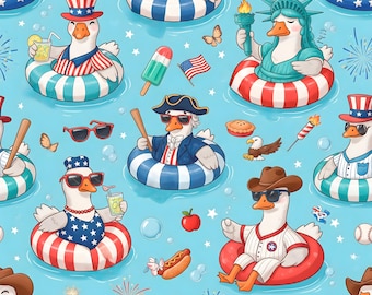 Summer Goose Scrub Hat - Doodle Design